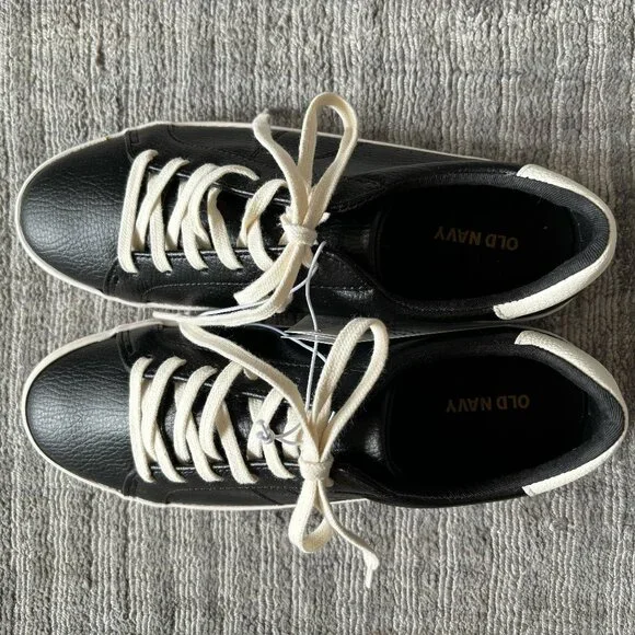 Old Navy Shoes Old Navy Faux Leather Sneakers Black Size Nwt